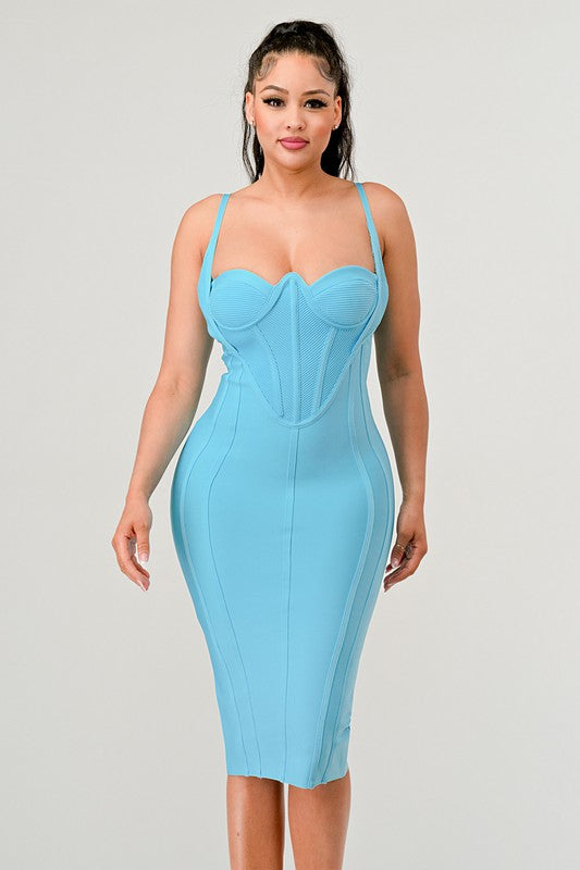 CORSET BANDAGE MINI DRESS