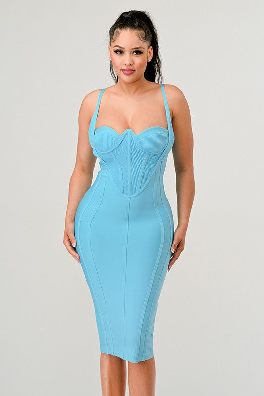 CORSET BANDAGE MINI DRESS