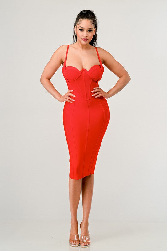 CORSET BANDAGE MINI DRESS